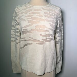 COS burn out zebra knitted sweater size S cream